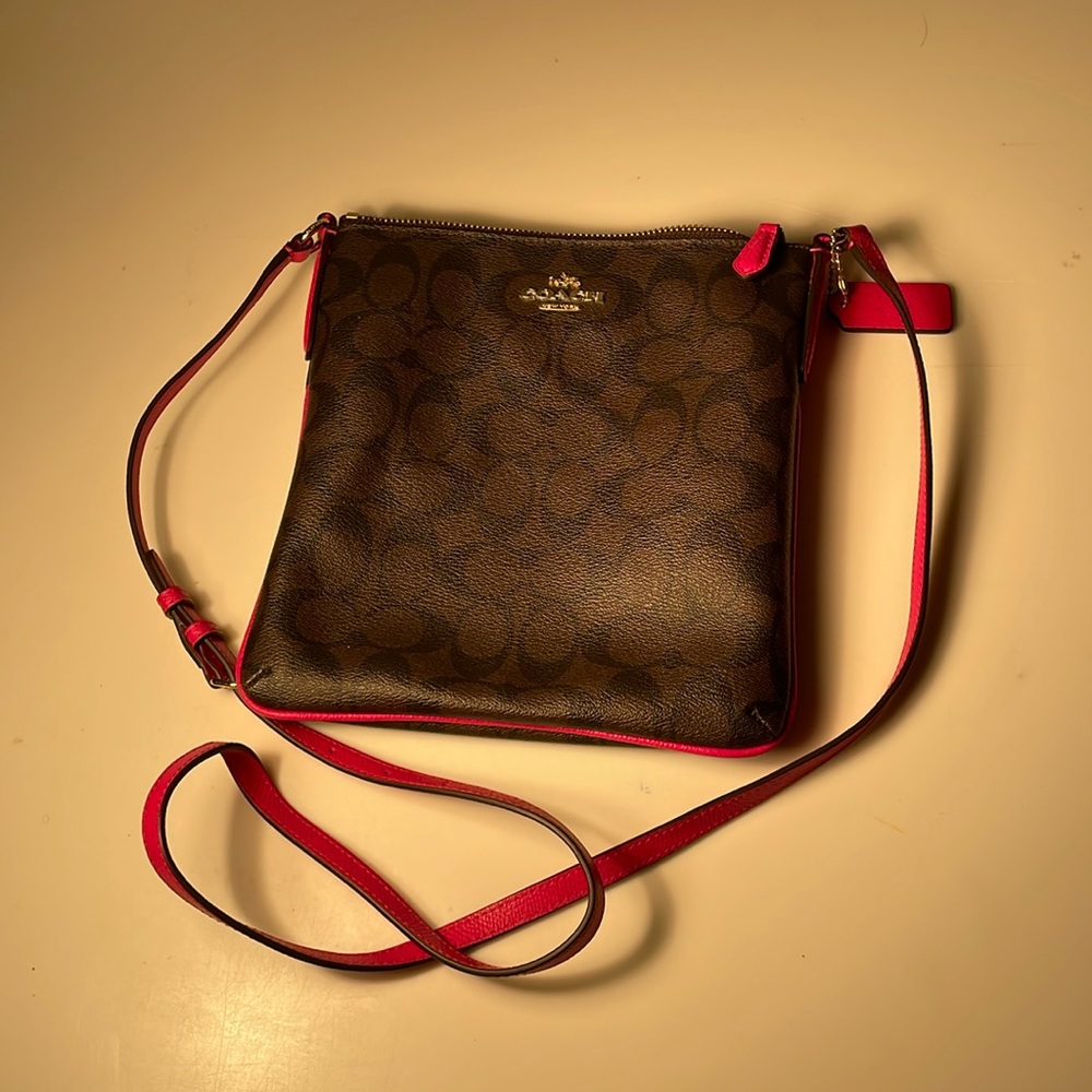 Coach Brown and Pink Crossbody Bag